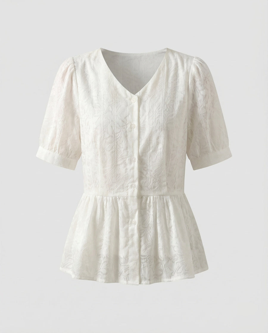 Antonia Linen Blouse in White