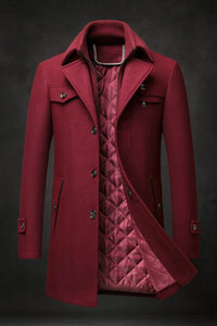 Antonin | Men's Double Collar Quilted Lined Overcoat