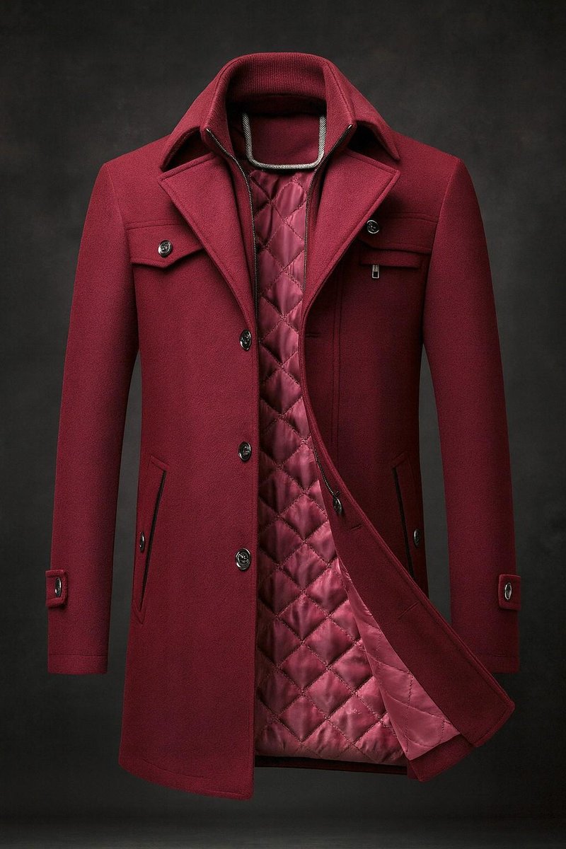 Antonin | Men's Double Collar Quilted Lined Overcoat