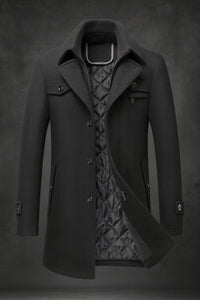 Antonin | Men's Double Collar Quilted Lined Overcoat