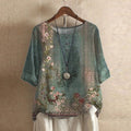 Anya Women's Boho Print Relaxed Half Sleeve Blouse