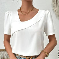 Ardenne Women's Linen Top Asymmetric Drape Blouse