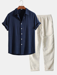 Arend Lightweight Shirt with Pleated in Navy Blue