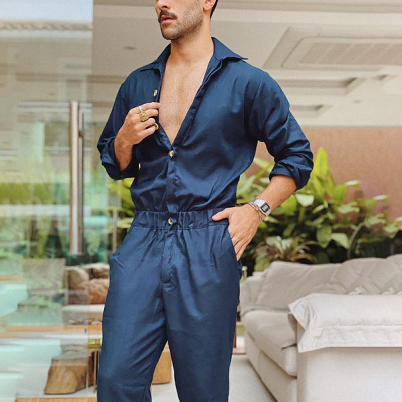 Arend Shirt with Elastic Waist in Navy