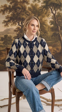 Argyle Button Up Sweater