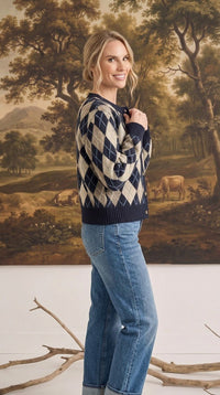 Argyle Button Up Sweater