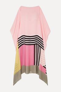 Aria Women's Geometric Print Kaftan Batwing Sleeve Maxi Dress in Pink
