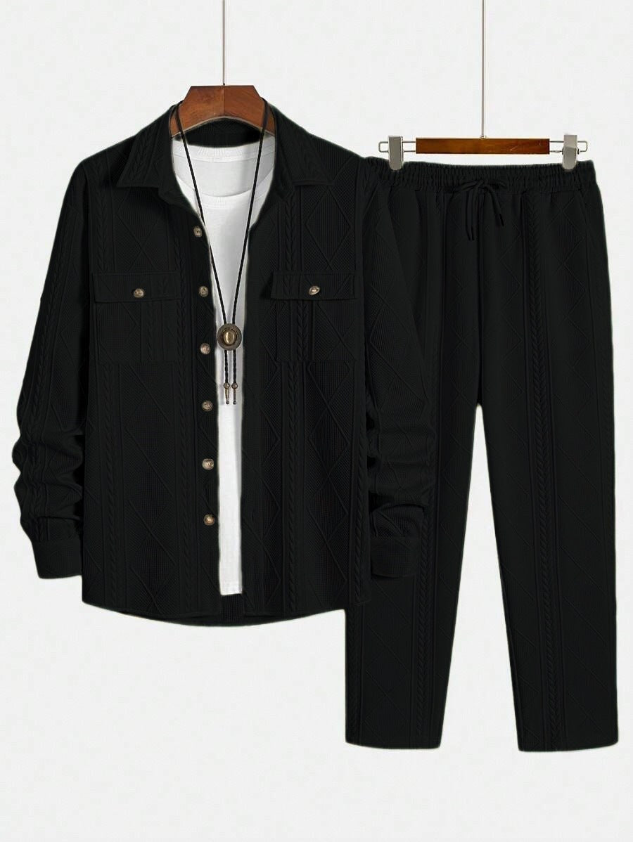 Ariane Casual Knit Set in Black