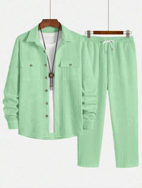 Ariane Casual Knit Set in Grass Green