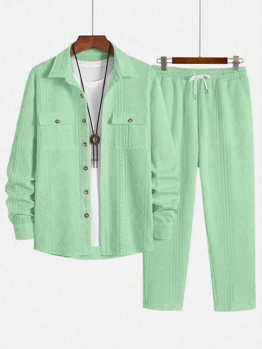 Ariane Casual Knit Set in Grass Green