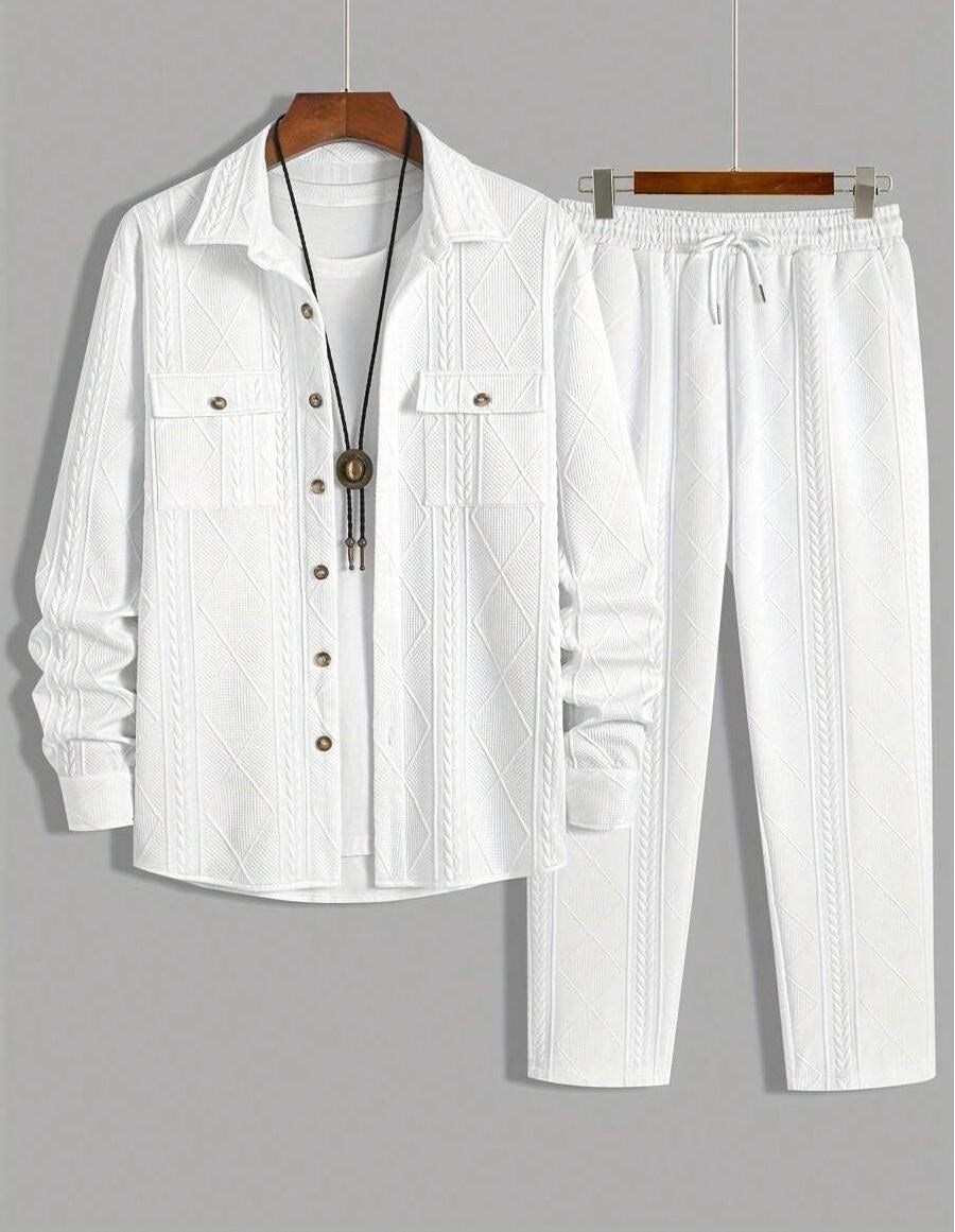 Ariane Casual Knit Set in White