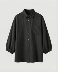 Ariane Linen Blouse in Black