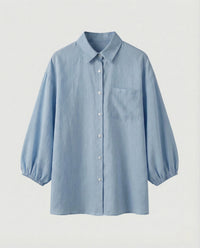 Ariane Linen Blouse in Blue