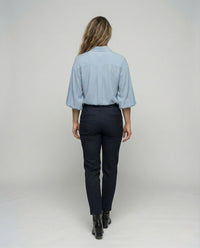 Ariane Linen Blouse in Light Blue
