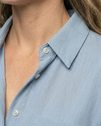 Ariane Linen Blouse in Light Blue