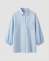Ariane Linen Blouse in Light Blue