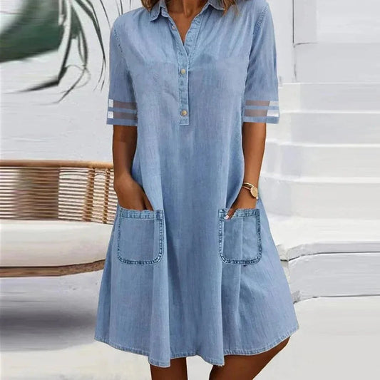 Aria™ Effortlessly Stylish Tunic Dress in Blue
