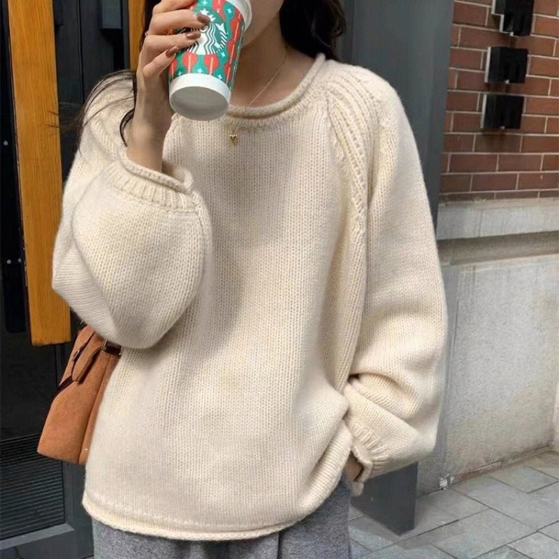 Arielle Casual Knit Sweater in Cream