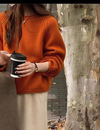 Arielle Casual Knit Sweater in Karamell