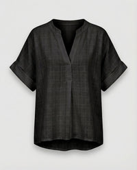 Arielle Linen Blend Blouse in Black