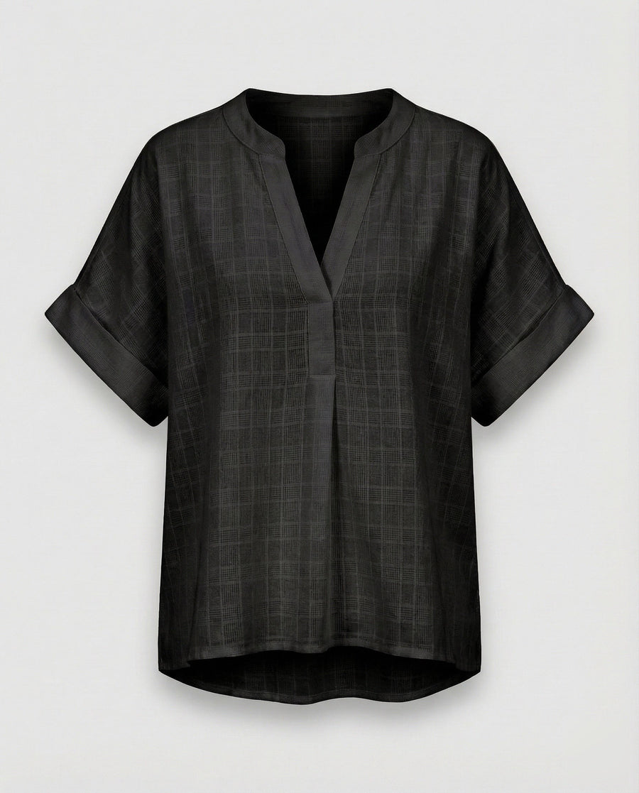 Arielle Linen Blend Blouse in Black