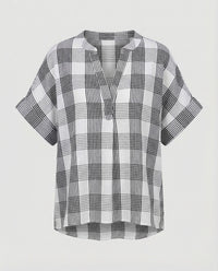 Arielle Linen Blend Blouse in Grey