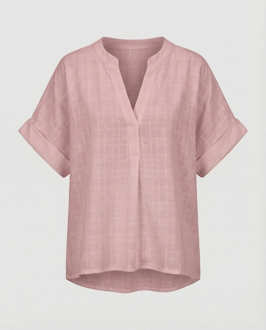 Arielle Linen Blend Blouse in Pink