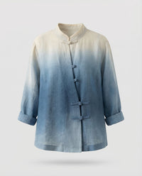 Arielle Linen Blouse in Blue