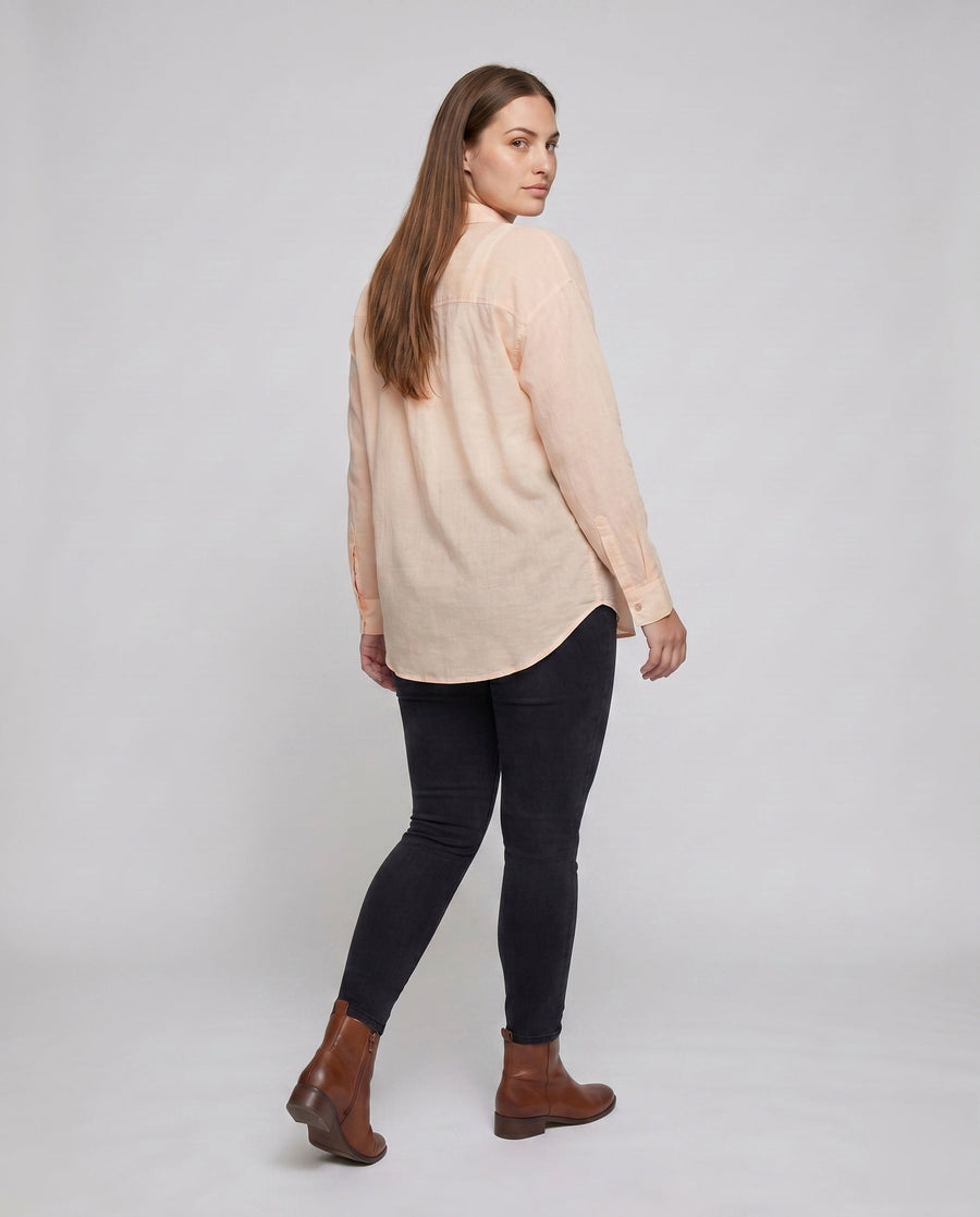 Arlette Casual Linen Blouse with Button Front