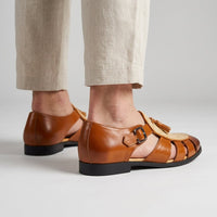 Arlo Tassel Monk Sandal in Sienna Brown