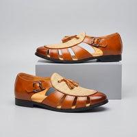Arlo Tassel Monk Sandal in Sienna Brown