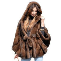 Astrid Elegant Cape with Belted and Hood
