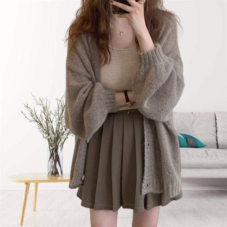 Astrid Knit Cardigan in Khaki