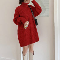 Astrid Knit Sweater with Stand Collar in Red