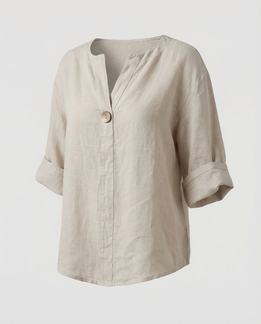 Astrid Lightweight Linen Tunic in Grey