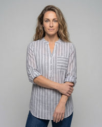 Astrid Linen Shirt with Striped