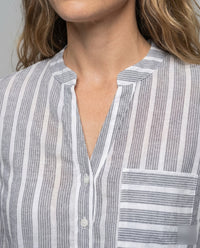Astrid Linen Shirt with Striped