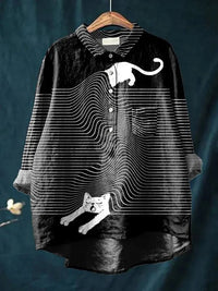 Astrid Women's Novelty Dog Print Relaxed Shirt Blouse
