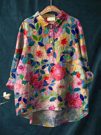 Astrid Women's Novelty Dog Print Relaxed Shirt Blouse