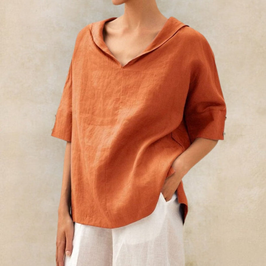Astrid Women's Relaxed V-Neck Pullover Top