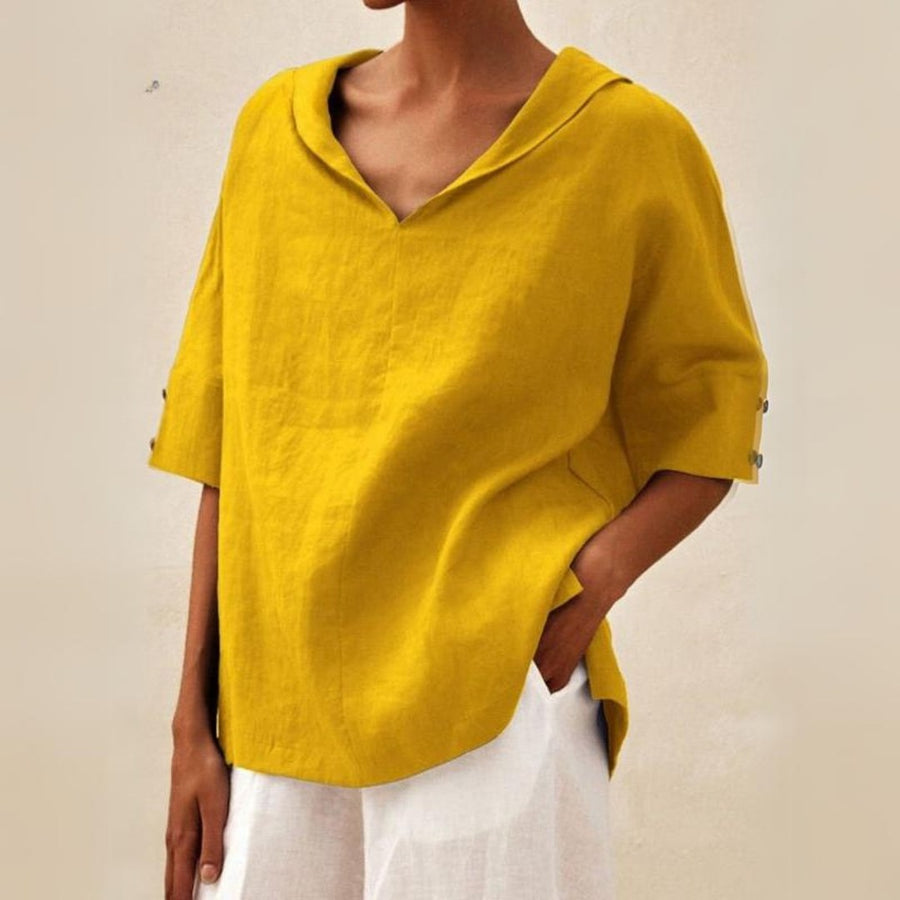 Astrid Women's Relaxed V-Neck Pullover Top