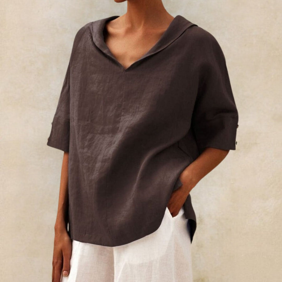 Astrid Women's Relaxed V-Neck Pullover Top