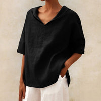 Astrid Women's Relaxed V-Neck Pullover Top