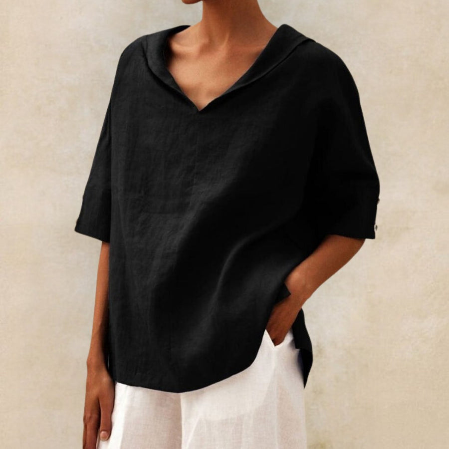 Astrid Women's Relaxed V-Neck Pullover Top