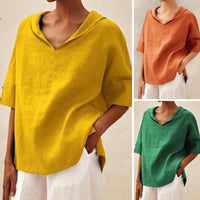 Astrid Women's Relaxed V-Neck Pullover Top
