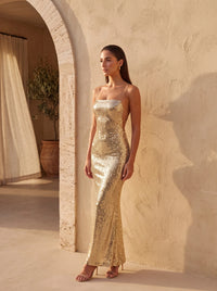Atari Maxi Dress Gold - campaign