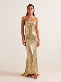 Atari Maxi Dress Gold - front