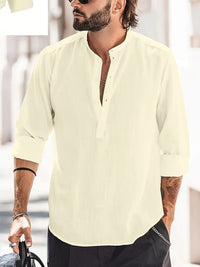 August Linen Shirt in Beige