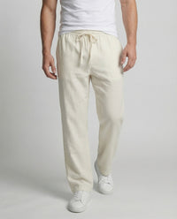 August Linen Trousers with Drawstring Waist and Side Pockets