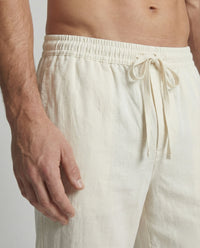 August Linen Trousers with Drawstring Waist and Side Pockets